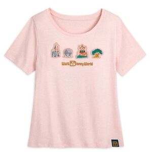 2024 Walt Disney World 4 Parks Icons T-Shirt Hollywood Epcot Magic Kingdom sz L